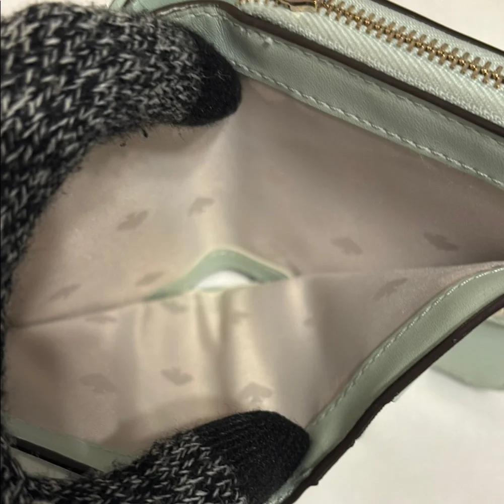 kate spade quilted mint green compact wallet